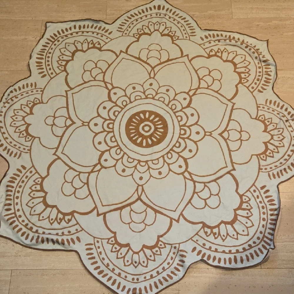 Vix Paula Hermanny Baby Blue Lotus Flower Beach Towel